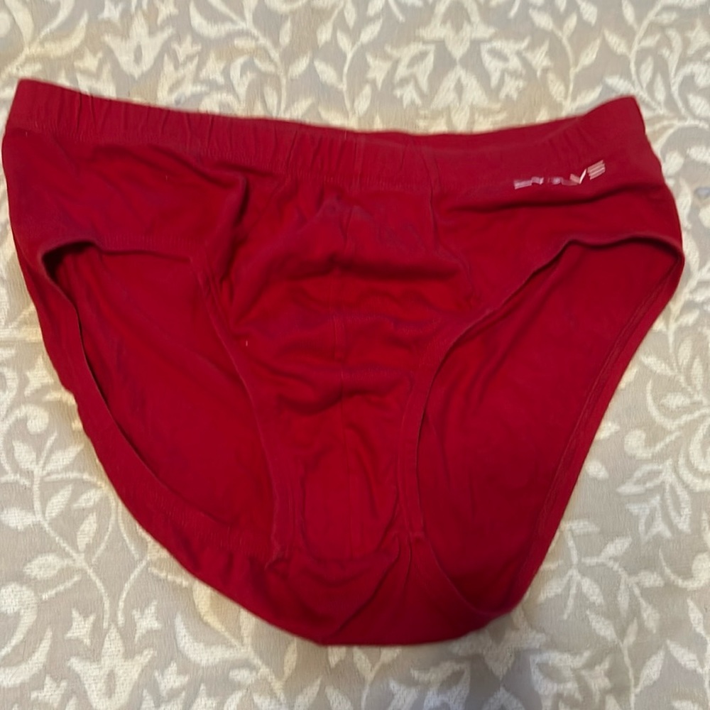 Evolve Mens Red Cotton Briefs. Medium